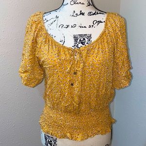 HIPPIE ROSE Peasant Boho Crop Blouse Top XL #85